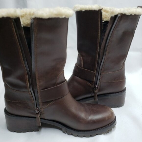 Cole Haan Champion Brown Leather Waterproof Zip Up Boots Women's Size 6B - Picture 7 of 16
